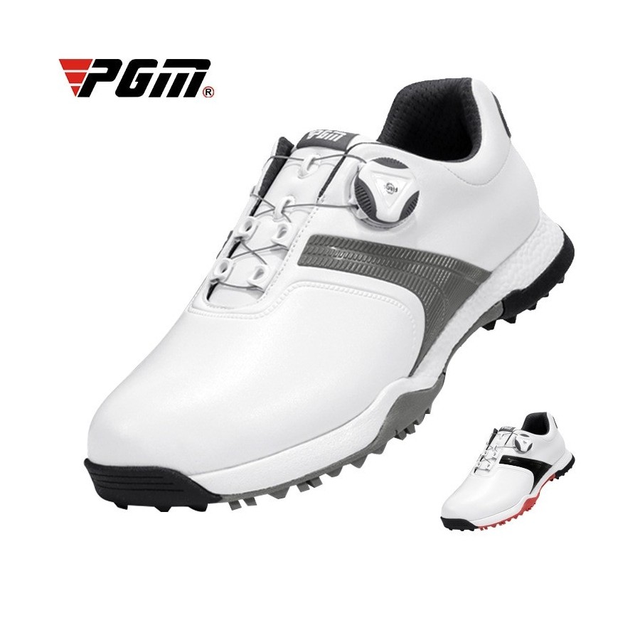 PGM Black Genuine Leather Golf Shoes Mens Waterproof Men England Style Anti-Skid Breathable Sneakers Casual Bussiness XZ159