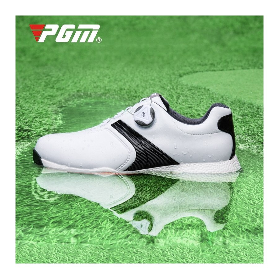PGM Black Genuine Leather Golf Shoes Mens Waterproof Men England Style Anti-Skid Breathable Sneakers Casual Bussiness XZ159
