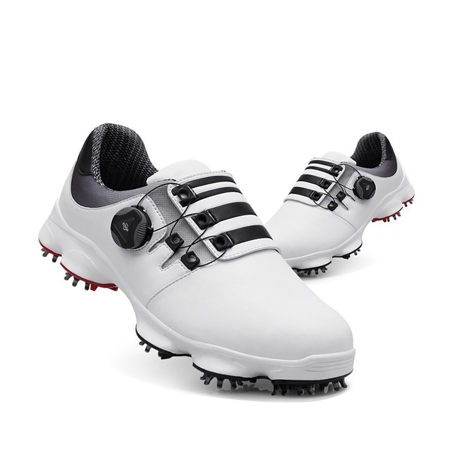 PGM Golf Shoes Mens Comfortable Knob Buckle Golf Men&39S Shoes Waterproof Genuine Leather Sneakers Spikes Nail Non-Slip XZ094