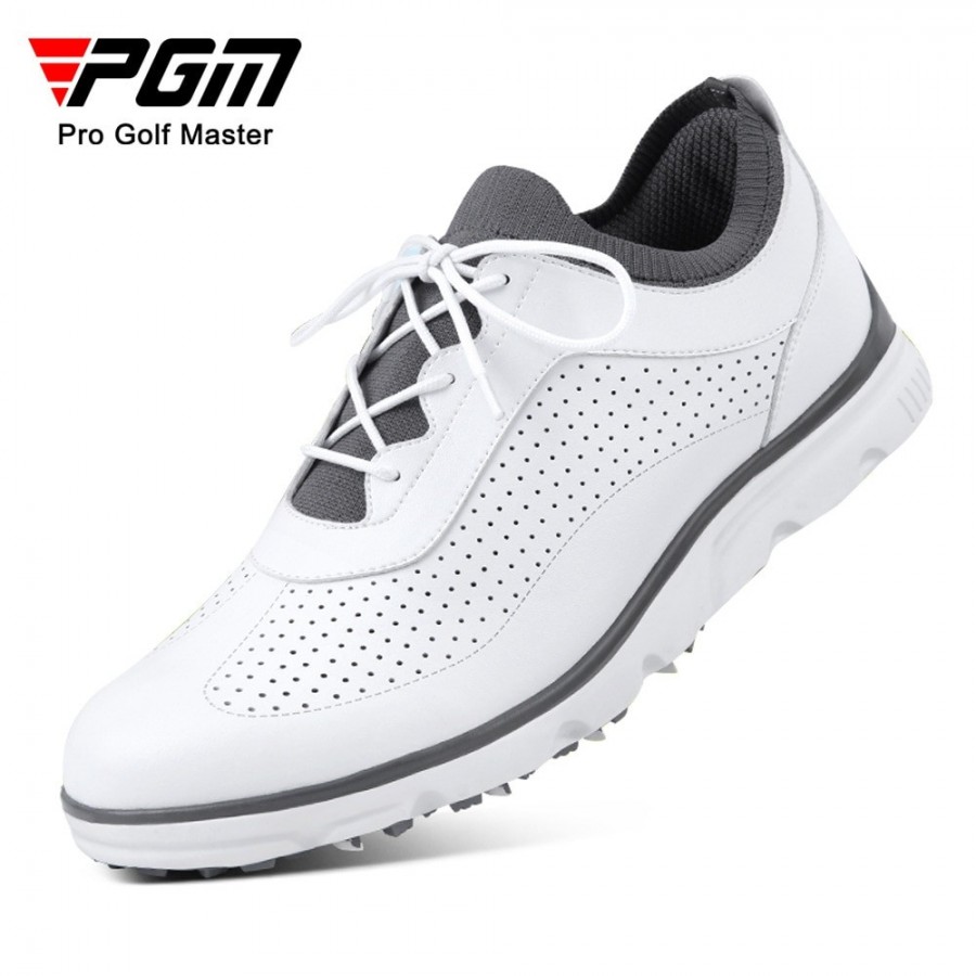 PGM Men Golf Shoes Breathable Vent Soft Microfiber Leather Ultra-light Lace-ups Anti-side Slip Nail Gym Sport Sneaker XZ202