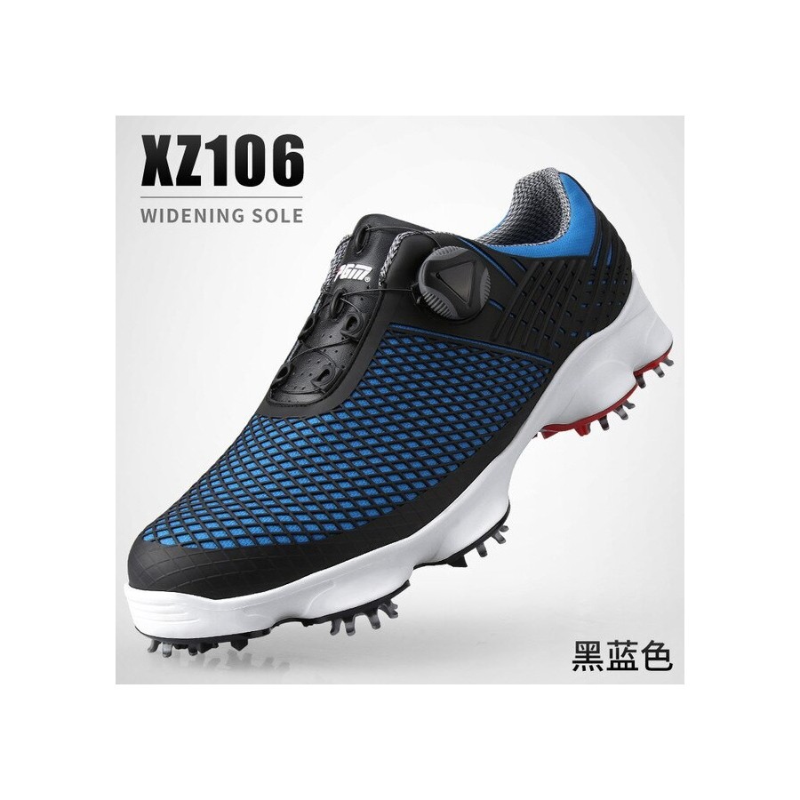PGM Golf Shoes Mens Comfortable Knob Buckle Golf Men&39S Shoes Waterproof Genuine Leather Sneakers Spikes Nail Non-Slip XZ106