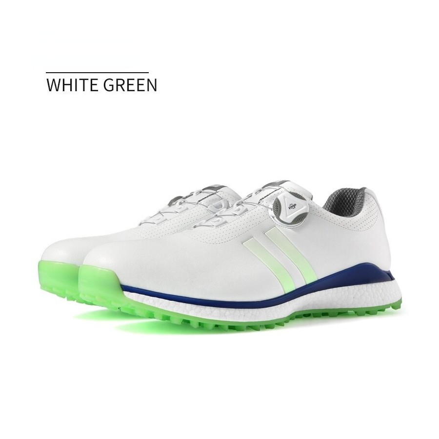 PGM Mens Golf Shoes Men&39s Waterproof Skid-proof TPU Sneakers Knob Sport Casual Wear Microfiber Leather XZ172 White