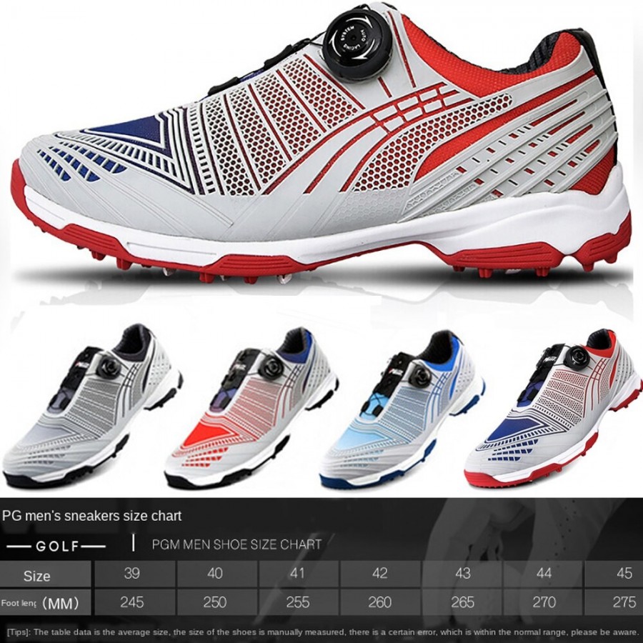 PGM Patent Products Men&39s Golf Shoes Button Quick Lacing Shoes Outdoor Sports Waterproof Sneakers Gradient Color Autumn Winter