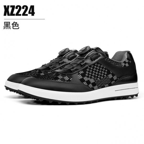 PGM Men Golf Shoes Knob Shoelaces Anti-side Slip Waterproof Men&39s Sports Shoes Black Sneakers XZ224