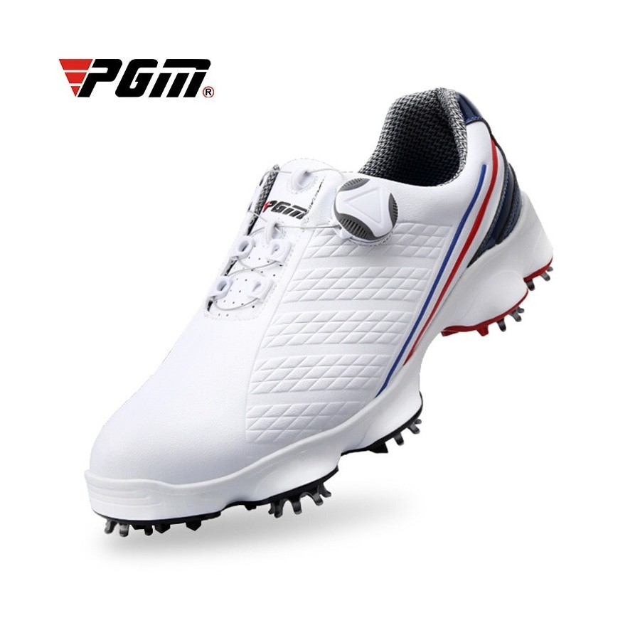 PGM Golf Shoes Mens Comfortable Knob Buckle Golf Men&39s Shoes Waterproof Wide Sole Sneakers Spikes Nail Non-Slip XZ107