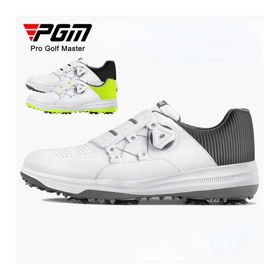 PGM Golf Shoes for Men Leather Waterproof Mens Shoes Rotating Laces Anti-skid Sports Shoes Gift Shoe Spikes Factory Shipment