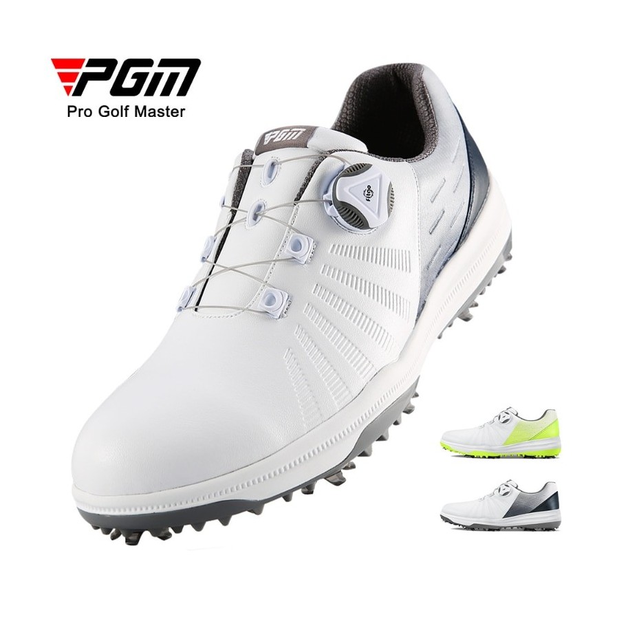 PGM Golf Shoes Mens Comfortable Knob Buckle Golf Men&39s Shoes Waterproof Wide Sole Sneakers Spikes Nail Non-Slip XZ178