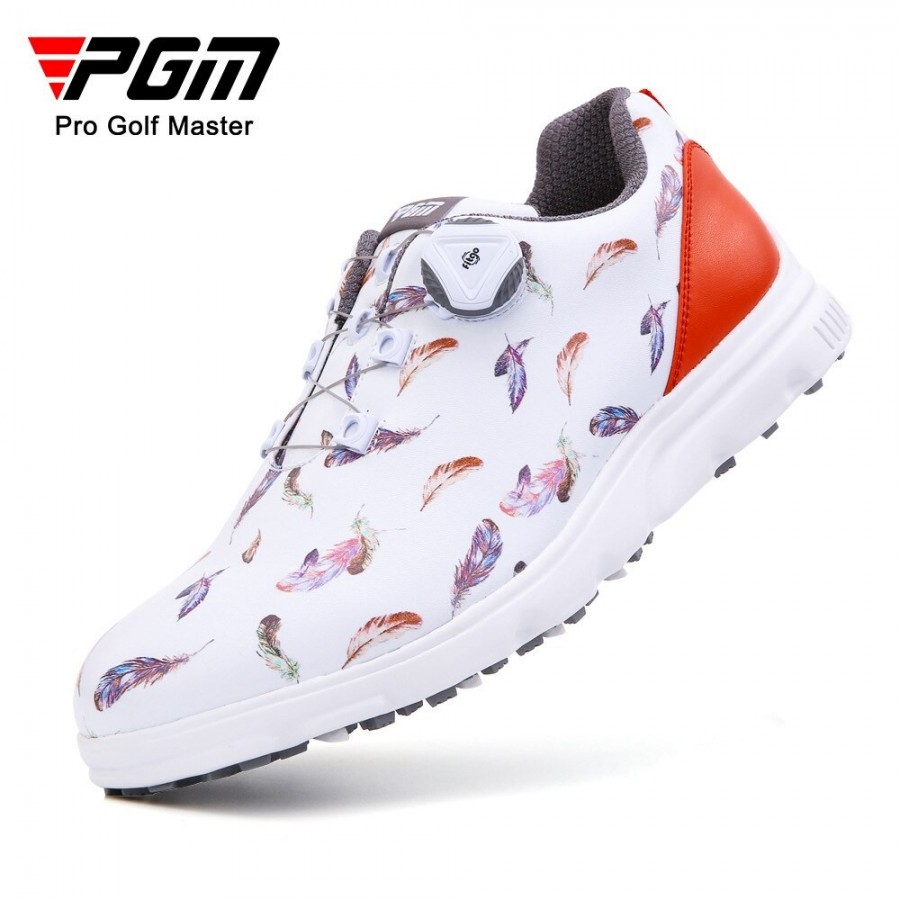 PGM Men Golf Shoes Full Waterproof Microfiber Leather Sneakers Feather Designer Rotate  Strap Studded Sports Wear XZ207