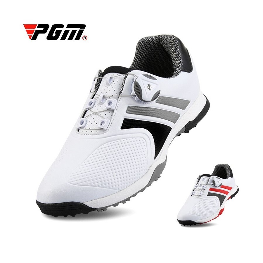 PGM Black Genuine Leather Golf Shoes Mens Waterproof Men England Style Anti-Skid Breathable Sneakers Casual Bussiness XZ118