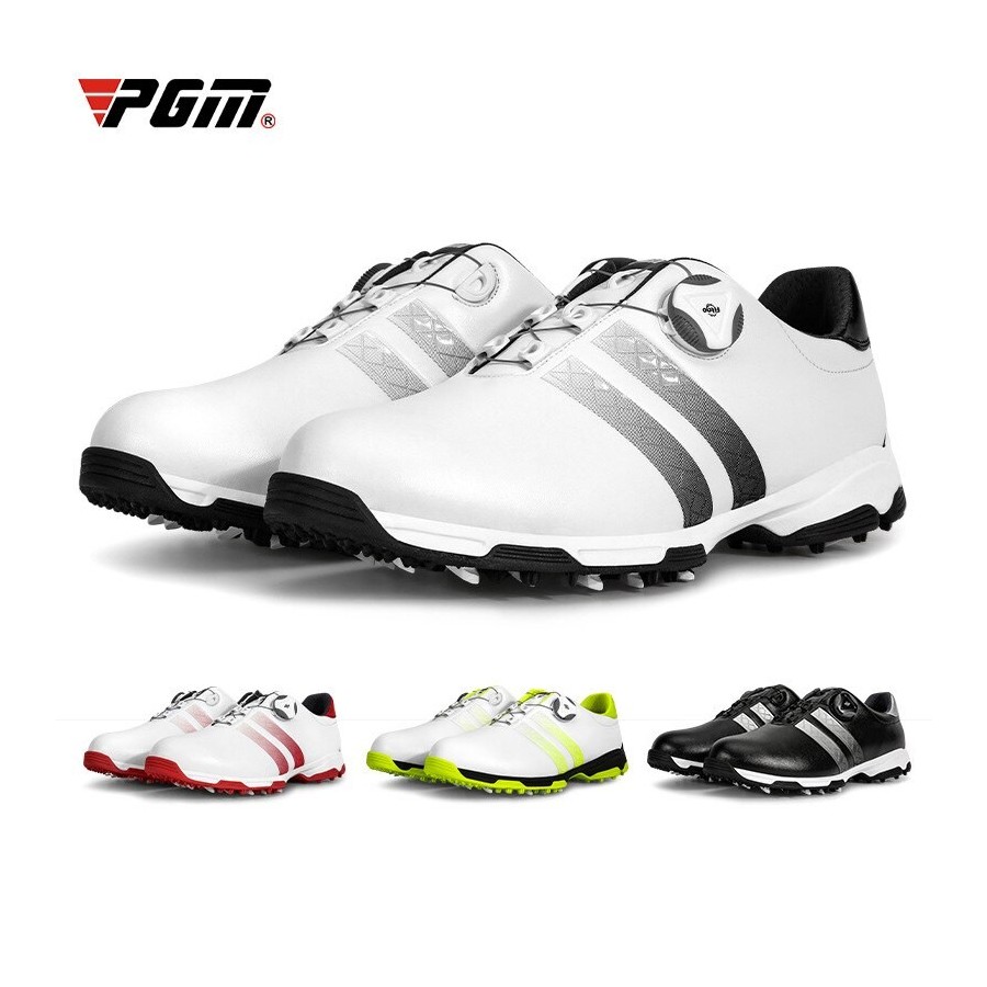 PGM Golf Shoes Men&39s Waterproof Breathable Golf Shoes Male Rotating Shoelaces Sports Sneakers Non-slip Trainers XZ160