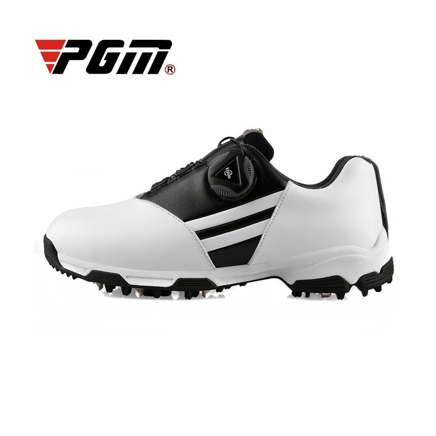 PGM Children Boys Golf Shoes Anti-skid Leather Mesh Outdoor Kids Sneakers Hook Loop Athletics Sports Shoes XZ131