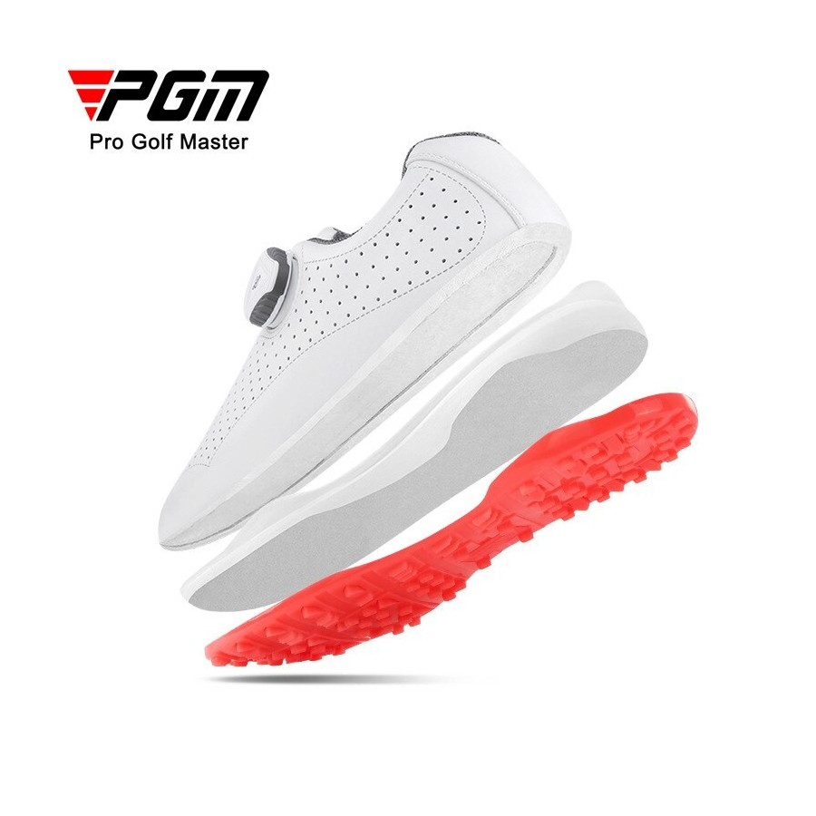 PGM Women Golf Shoes Breathable Vent Soft Microfiber Leather Spin Buckle Anti-side Sliding Nail Casual Sport Gym Sneakers XZ201