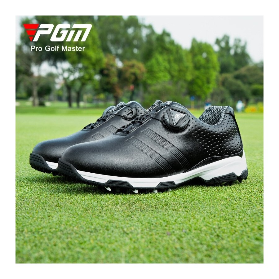 PGM Women Golf Shoes Waterproof Lightweight Knob Buckle Shoelace Sneakers Ladies Breathable Non-Slip Trainers Black Shoes XZ115