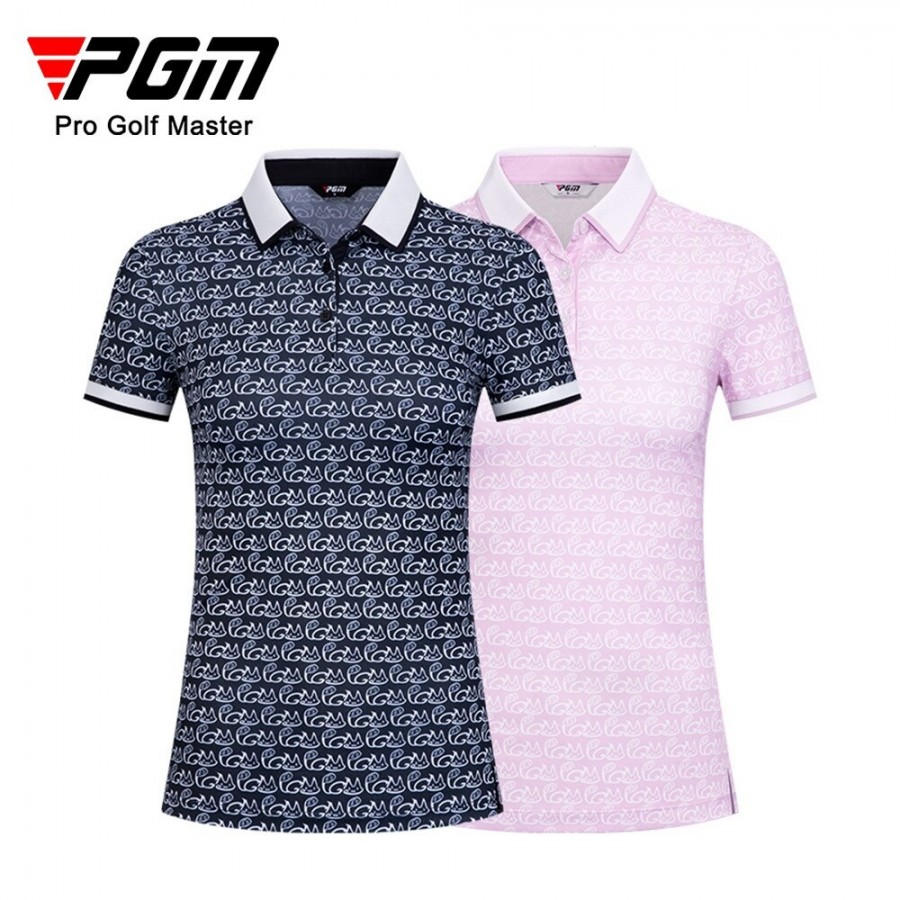 PGM Summer Women Golf Short-Sleeved T Shirt Ladies Shirts Sports Slim Clothes Quick-Dry Breathable Golf Tennis Clothing YF469