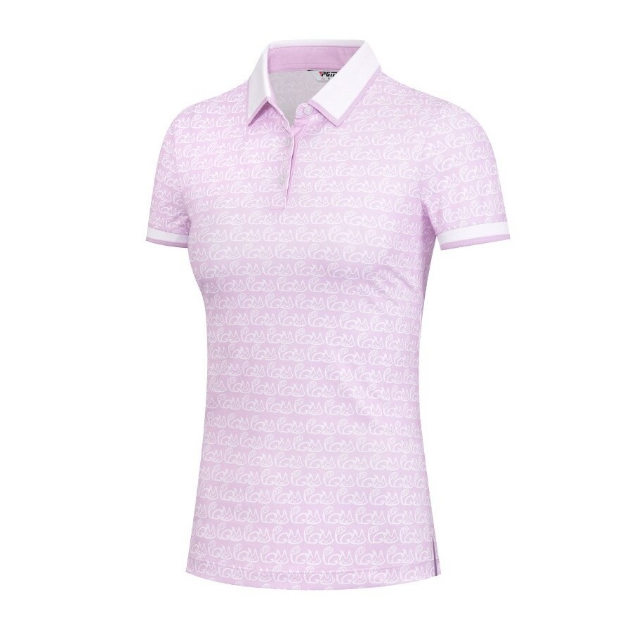 PGM Summer Women Golf Short-Sleeved T Shirt Ladies Shirts Sports Slim Clothes Quick-Dry Breathable Golf Tennis Clothing YF469