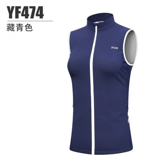 PGM Women&39s Golf Clothing Sleeveless Under Winter Ladies Vest Windproof Thermal Clothing Stand Collar Golf Sportswear YF474
