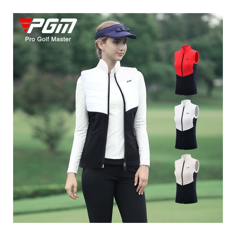 PGM Women&39s Golf Jacket Vest Autumn Winter Stand Collar Warm Sleeveless Clothing Golf Super Light Golf Clothes Sportswear YF47