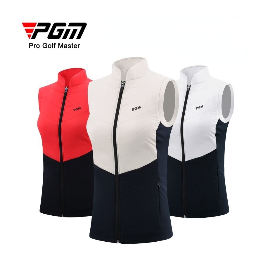 PGM Women&39s Golf Jacket Vest Autumn Winter Stand Collar Warm Sleeveless Clothing Golf Super Light Golf Clothes Sportswear YF47