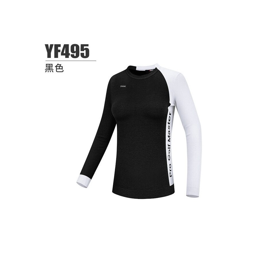 PGM Golf Women&39s Long Sleeve Sweater Autumn and Winter Clothing Cold Proof Warm Round Neck Design Casual Versatile YF495