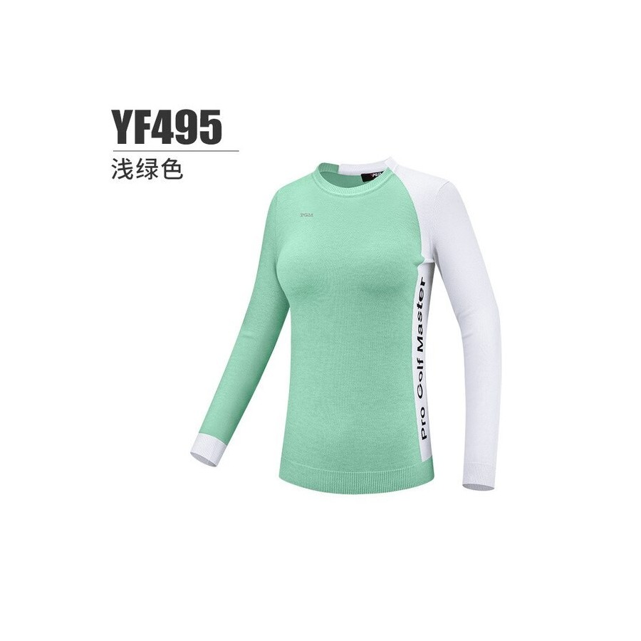 PGM Golf Women&39s Long Sleeve Sweater Autumn and Winter Clothing Cold Proof Warm Round Neck Design Casual Versatile YF495