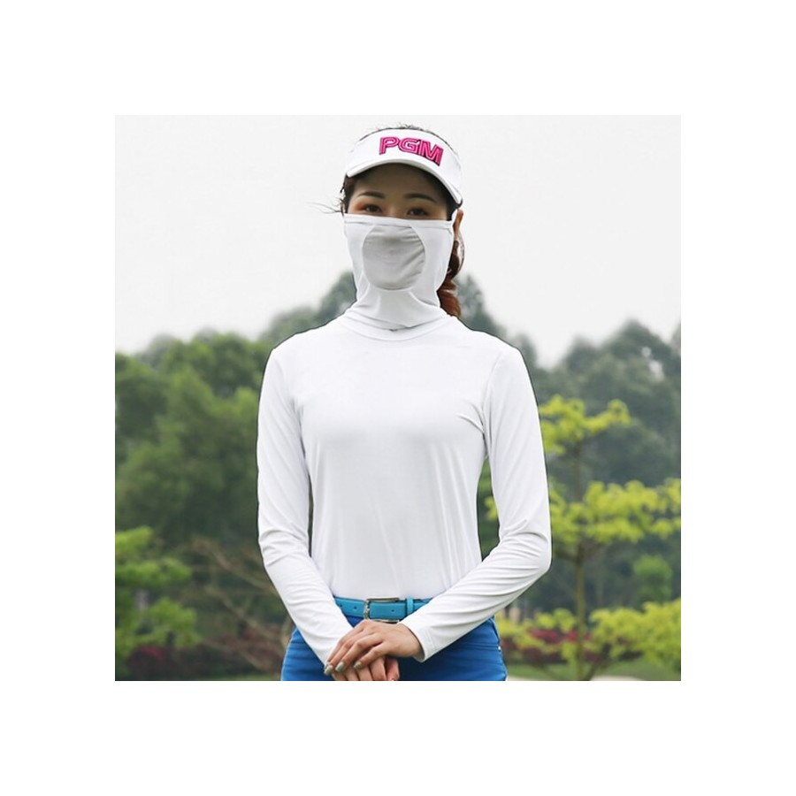 PGM Korea Golf Apparel Sun Protection T Shirt Women&39S Sports Playing Ice Silk Mask Bottoming Shirt High Collar Quick-Drying To