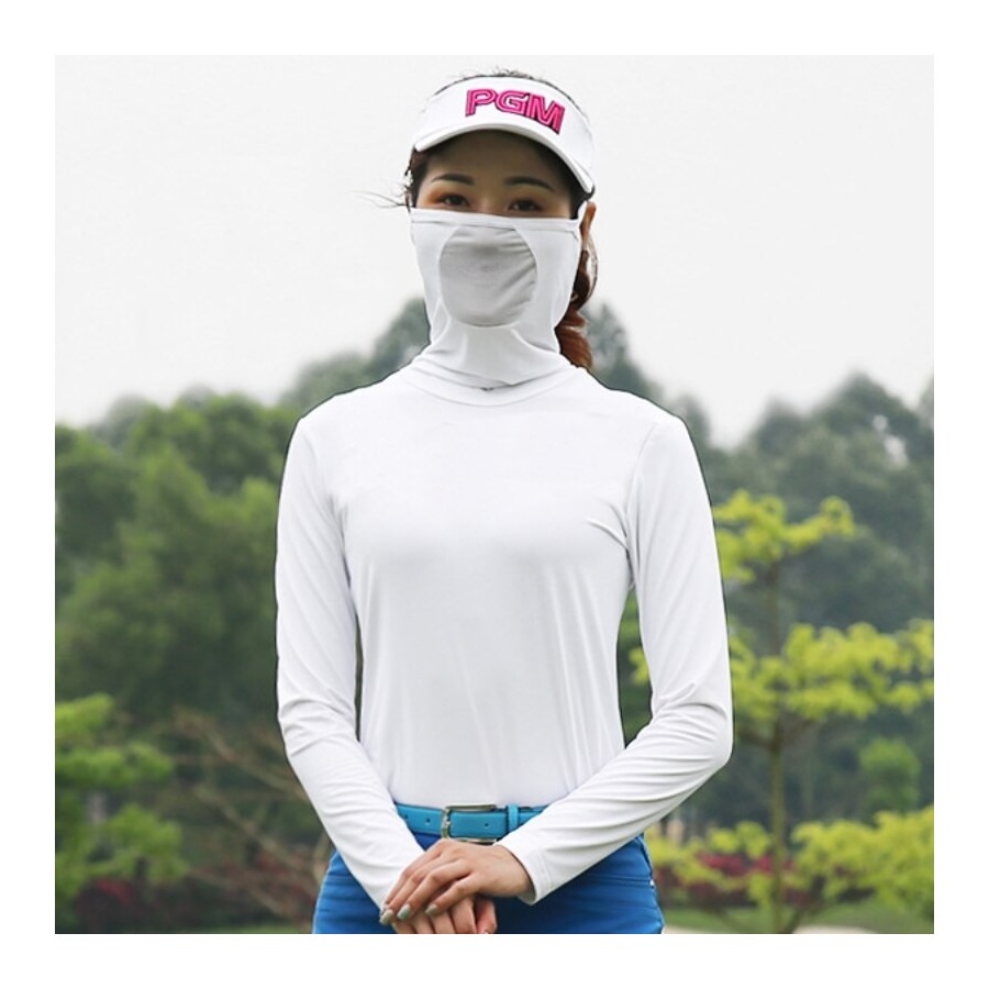 PGM Korea Golf Apparel Sun Protection T Shirt Women&39S Sports Playing Ice Silk Mask Bottoming Shirt High Collar Quick-Drying To