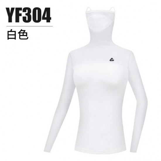 PGM Golf Women Shirt Summer T-Shirt Anti UV Clothes Ice Silk Sun Protection Ultra-thin Breathable Casual Shirts with Masks YF304