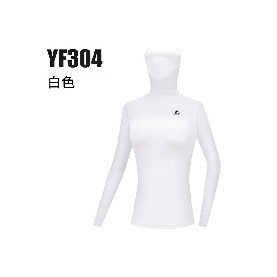 PGM Golf Women Shirt Summer T-Shirt Anti UV Clothes Ice Silk Sun Protection Ultra-thin Breathable Casual Shirts with Masks YF304