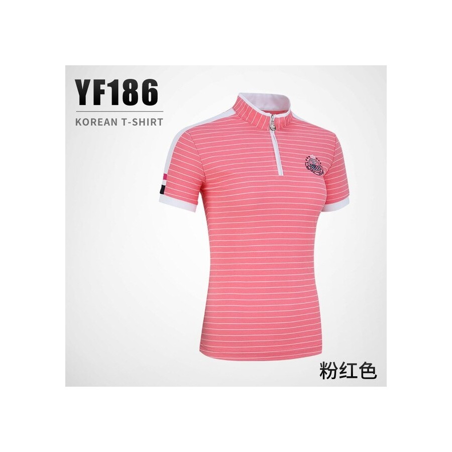 PGM Golf Women Shirt Summer Slim Sportswear Gym Short Sleeve T-Shirt Golf Wear Ladies Sports Quick Dry Breathable YF186