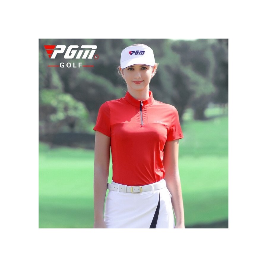 PGM Golf Women Shirt Summer Slim Sportswear Gym Short Sleeve T-Shirt Golf Wear Ladies Sports Quick Dry Breathable YF402