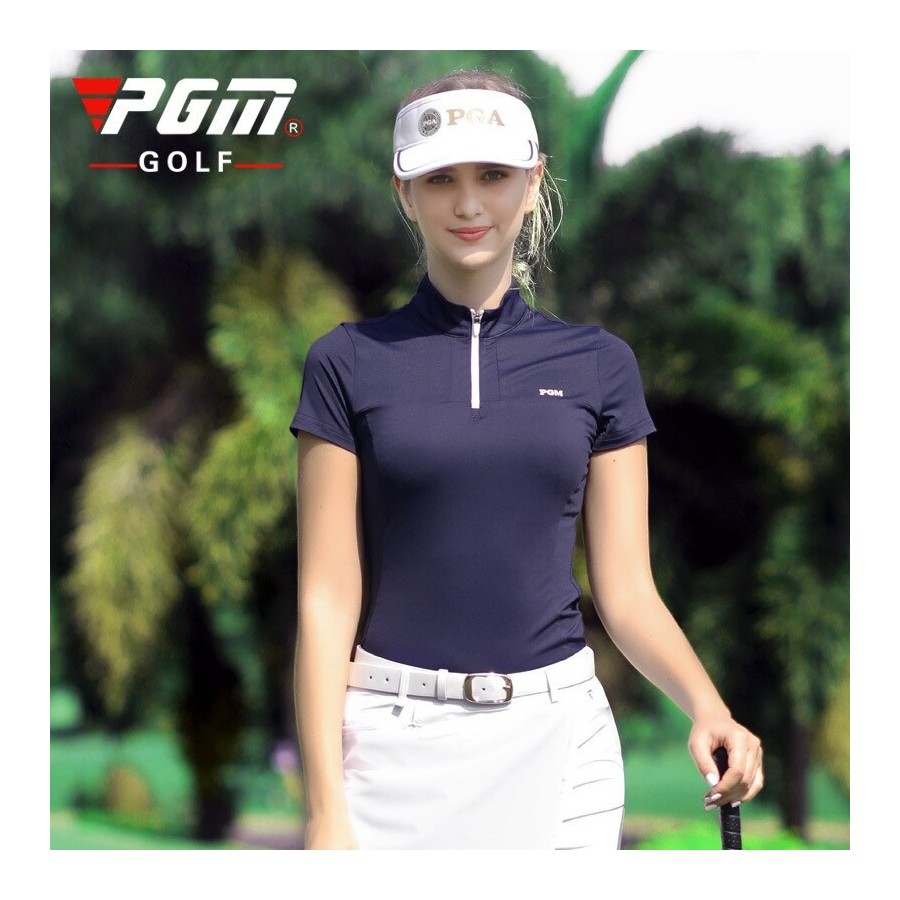 PGM Golf Women Shirt Summer Slim Sportswear Gym Short Sleeve T-Shirt Golf Wear Ladies Sports Quick Dry Breathable YF402