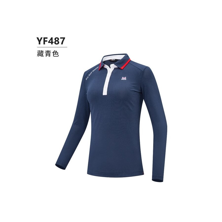 PGM Autumn Winter Golf Women&39s Shirts Long Sleeve Top Turndown Collar Golf Trainning T Shirts for Women YF487