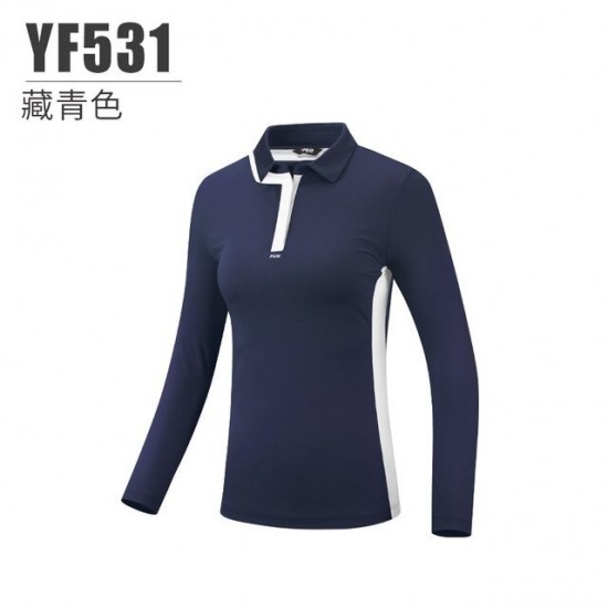 PGM Golf Women&39s Long Sleeve T Shirt Autumn Winter Sports Fabric Color Contrast Side Slim Design Golf Wear for Women YF531