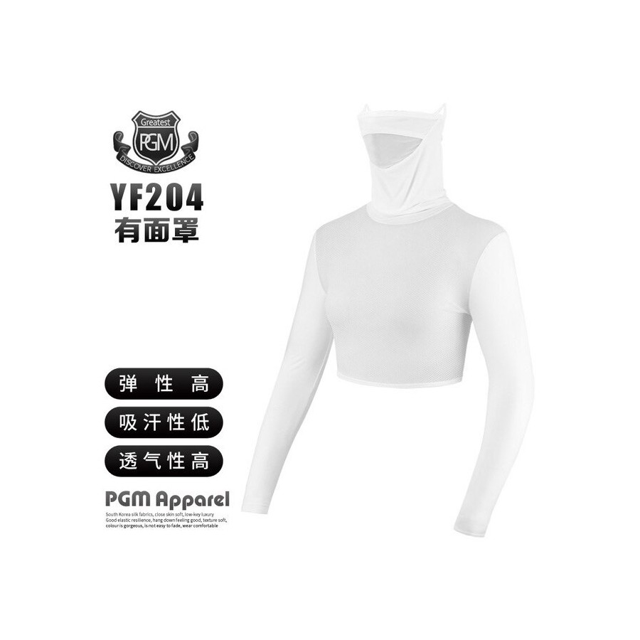 PGM Golf Clothing Women Ice Silk Sunscreen Long-Sleeved T-Shirt Women&39S Shirt Quick-Drying Slim Cropped Top Anti-Uv Sportswear