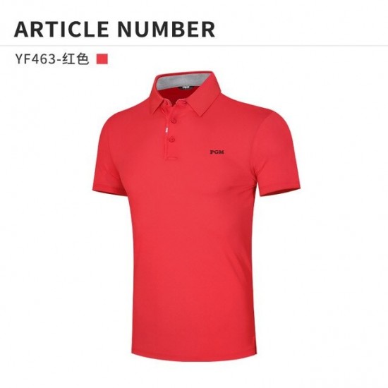 PGM Summer Men Golf T Shirts Quick-Dry Breathable Short Sleeve Tops Outdoor Sports Sweat Absorbent Golf Wear Casual M-XXL YF463