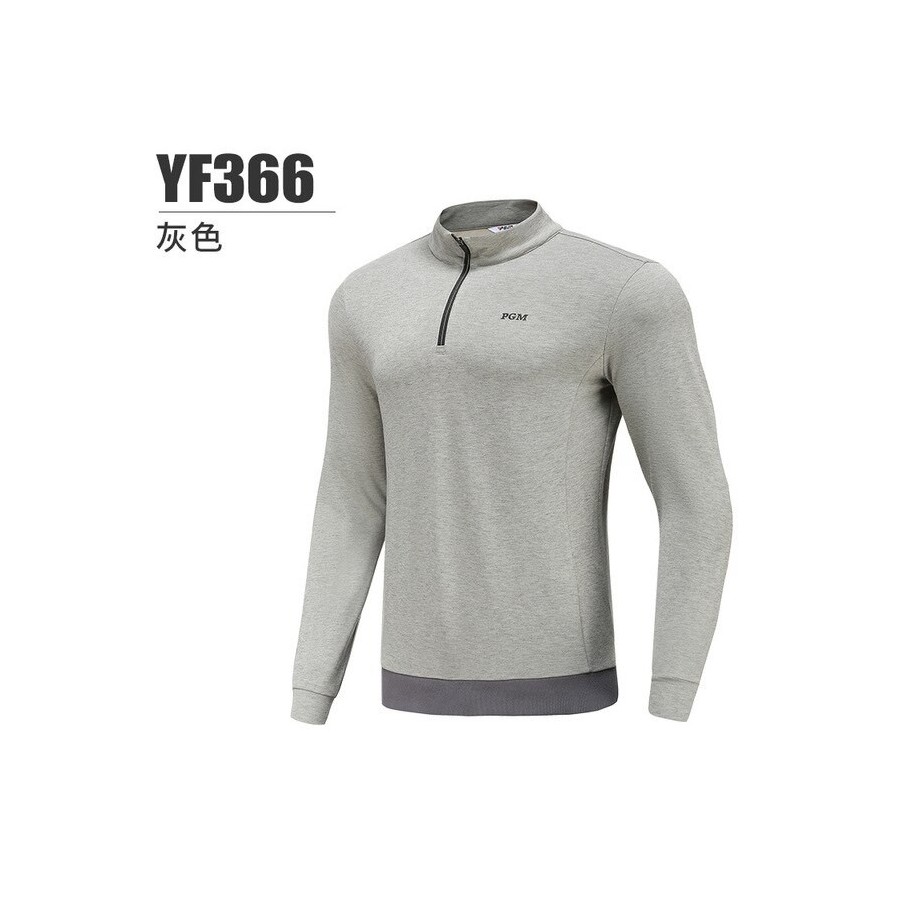 PGM Men Golf Wear Long Sleeve Knitted Shirts Warm Velvet Hickened Autumn Winter Coat Sports Cothing YF366