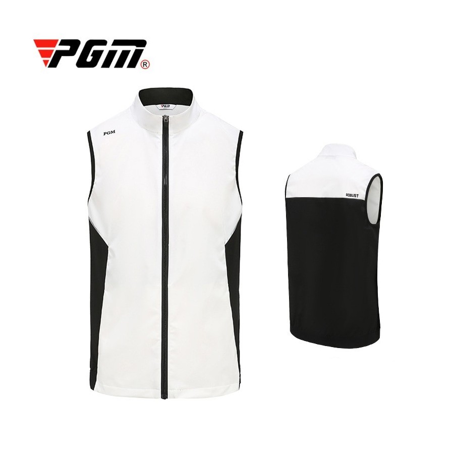 PGM Men Full Zipper Golf Vest Outdoor Sports Golf/Tennis Sleeveless Jackets Male Windproof Waistcoat Jacket YF375