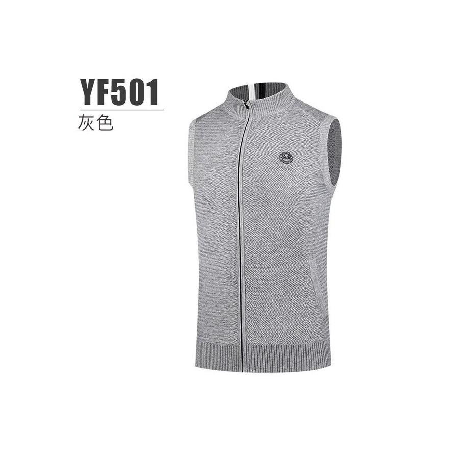 PGM Golf Men&39s Sweater Autumn Winter Vest Wool Fabric Warm Stand Collar Vests Golf Clothing Men YF501