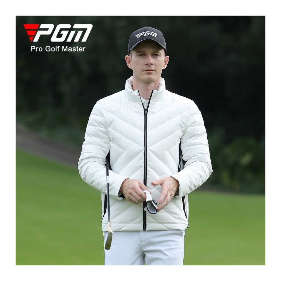 PGM Golf Men&39s Down Jacket Long Sleeve Jacket Winter Warm White Duck Down Thickened Sports Stand Collar Golf Clothing Men YF51