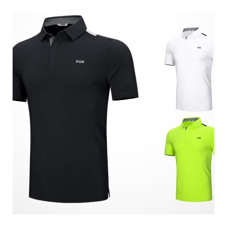 PGM Golf T Shirt Men&39S Shirts Summer Short Sleeved Tops Men Breathable Elastic Uniforms Golf Clothing Size M-XXL YF392