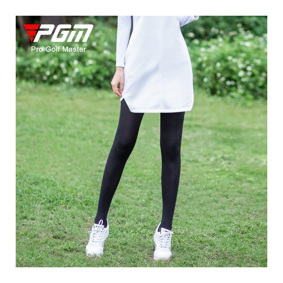 PGM Golf Women Autumn Winter Leggings Warm High Waist Thin Plus Velvet Thick Tights Step on Stockings Naked Black KUZ126