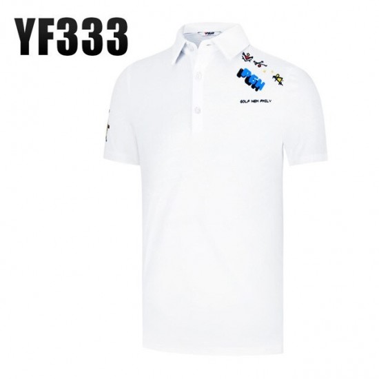 PGM Boys Golf Shirt Summer white Short Sleeves Children Breathable Quick Dry T-shirt Kids Golf Clothes Sports Suits Wear YF333