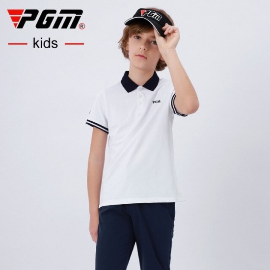PGM Golf T-shirt Golf Clothing Boys Quick-drying Golf shirts Summer Breathable Elastic Golf Short Sleeved Uniforms YF404