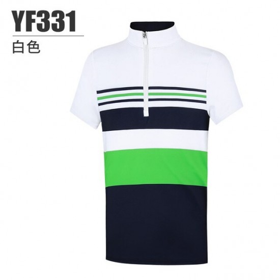 PGM Boys T-Shirts Short Sleeves Summer Breathable Fast Dry Stripe Children Sports Wear Kids Gym Suit Casual Shirt YF331