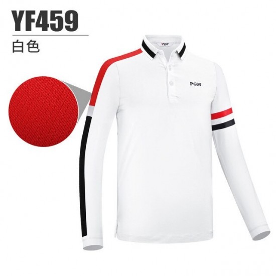 PGM Boy Golf Trainning T Shirts Long Sleeve Autumn and Winter Windproof and Warm Lapel Golf Apparel  Sportswear YF459