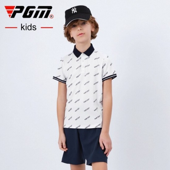 PGM Golf T-shirt Golf Clothing Boys Quick-drying Golf shirts Summer Breathable Elastic Golf Short Sleeved Uniforms YF406
