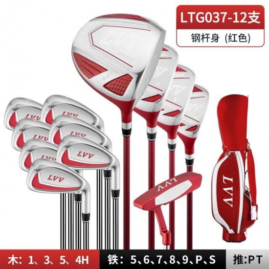 PGM Women 12pcs Golf Clubs Set with Golf Bag Carbon Stainless Steel Iron Wood Driver Beginer Training LTG037