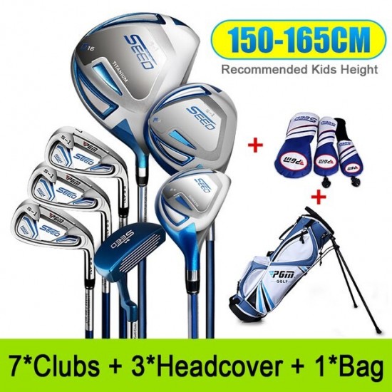 PGM Golf Club Sets for 120-165cm Height Boy Kids Junior Clubs Child Learning Iron Carbon Putter Headcover Bracket Bag JRTG005