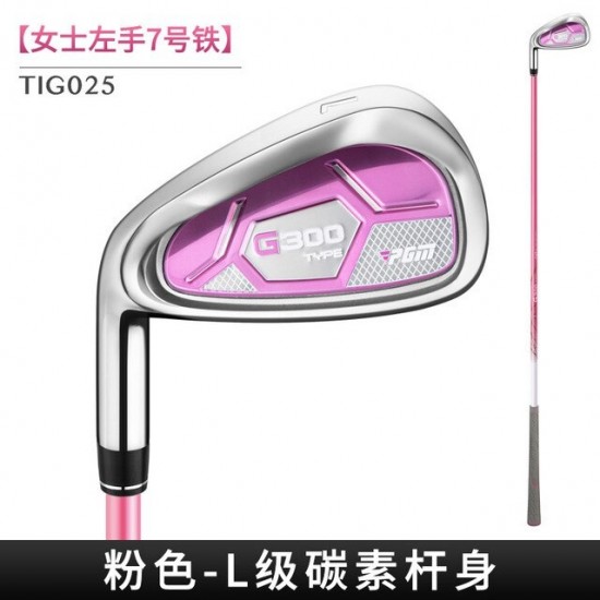 PGM G300 1pcs Women Golf 7 Iron Club Left Hand Single Stainless Steel Carbon Training Pink TIG025