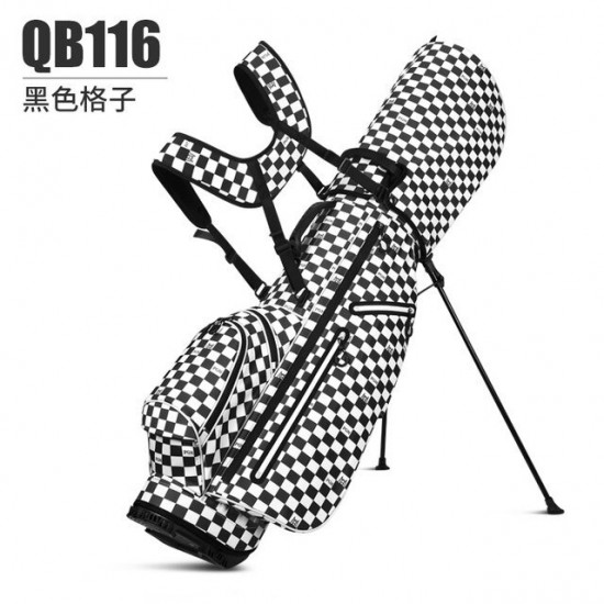 PGM Women Golf Bag Waterproof Bracket Bag Ultra Light Golf Pouch  Plaid Printed Sports Packages Korean Style Golf Supplies QB116